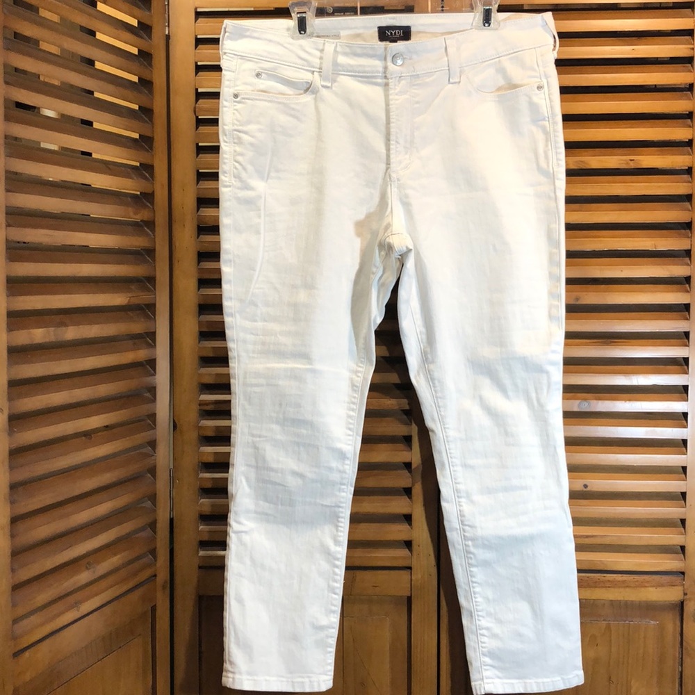 NYDJ Alina Convertible Ankle Jean, White - Picture 1 of 8